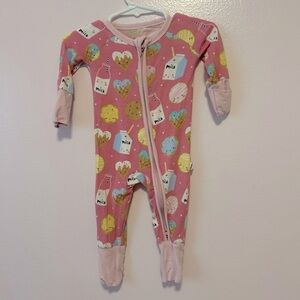 Little Sleepies Pink Milk & Cookies Zippy Sz NB